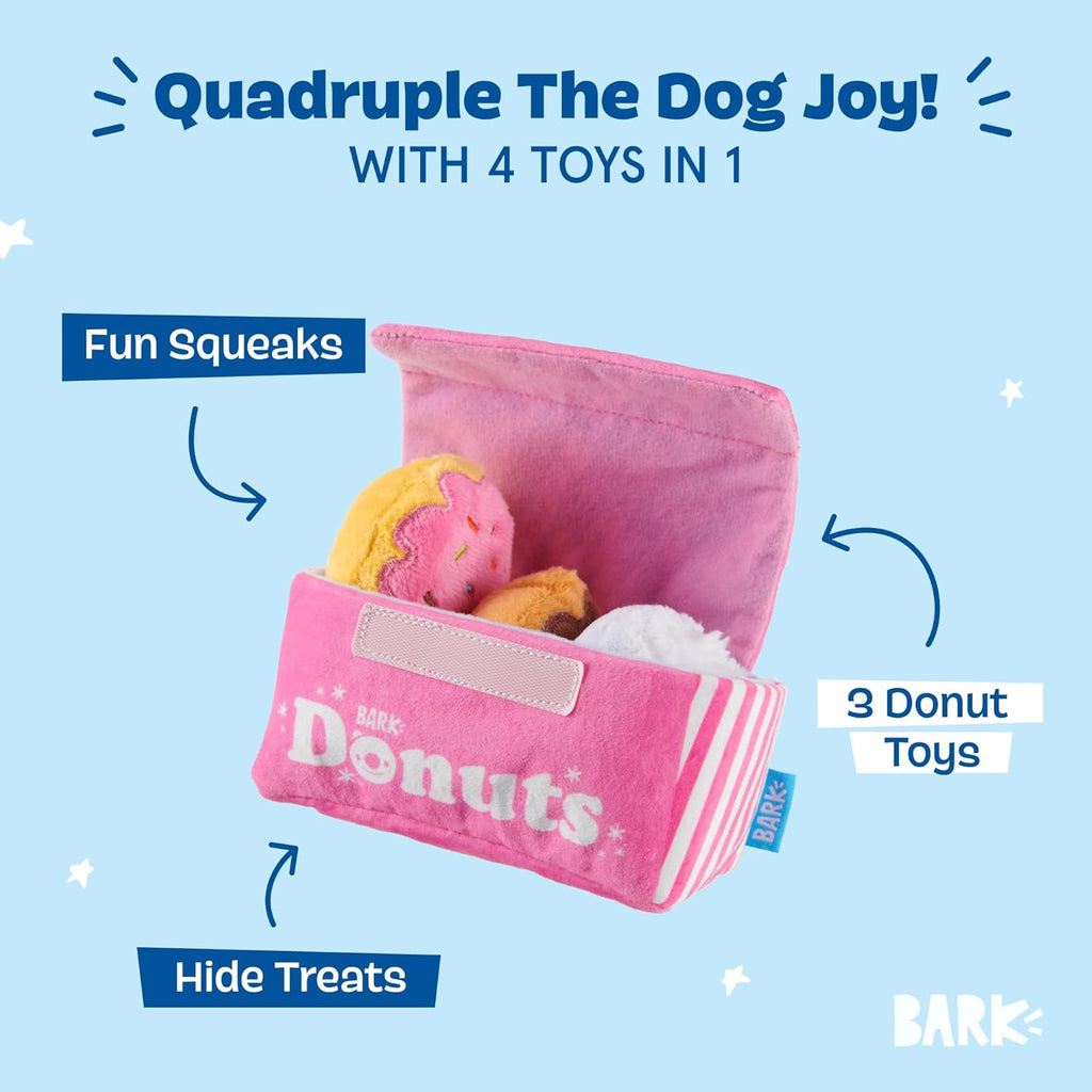 BARK Barker’s Dozen Donuts Plush 4-in-1 Dog Toy
