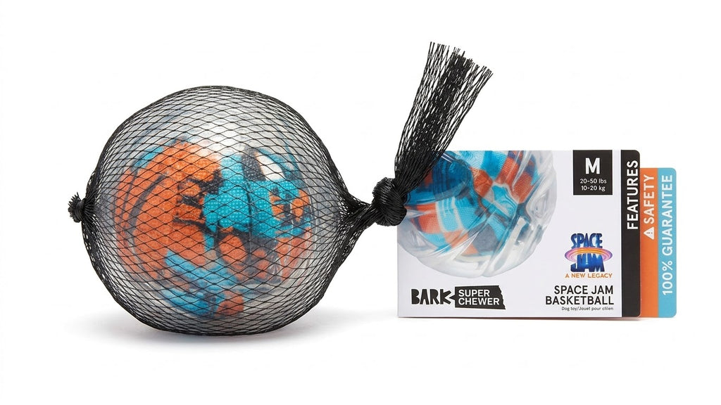 BARK Space Jam Basketball Super Chewer Dog Toy