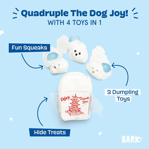 BARK Andi's Famous Dumplings Plush Puzzle Dog Toy