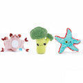 Sheila Sugar Glidah, Punk Brocc and Carl Starfish Dog Toys Bundle