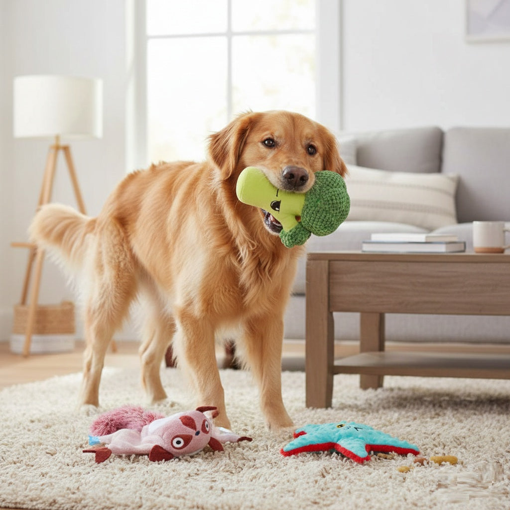 Sheila Sugar Glidah, Punk Brocc and Carl Starfish Dog Toys Bundle