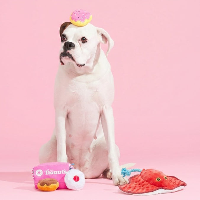 Barker's Dozen Donuts and Sting Cosby the Ray Plush Dog Toy Bundle
