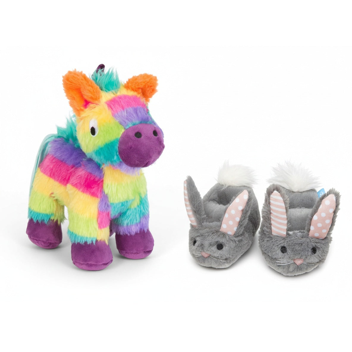 Renata Pinata Plush and Itty & Bitty the Bunny Slippers Plush Dog Toy Bundle