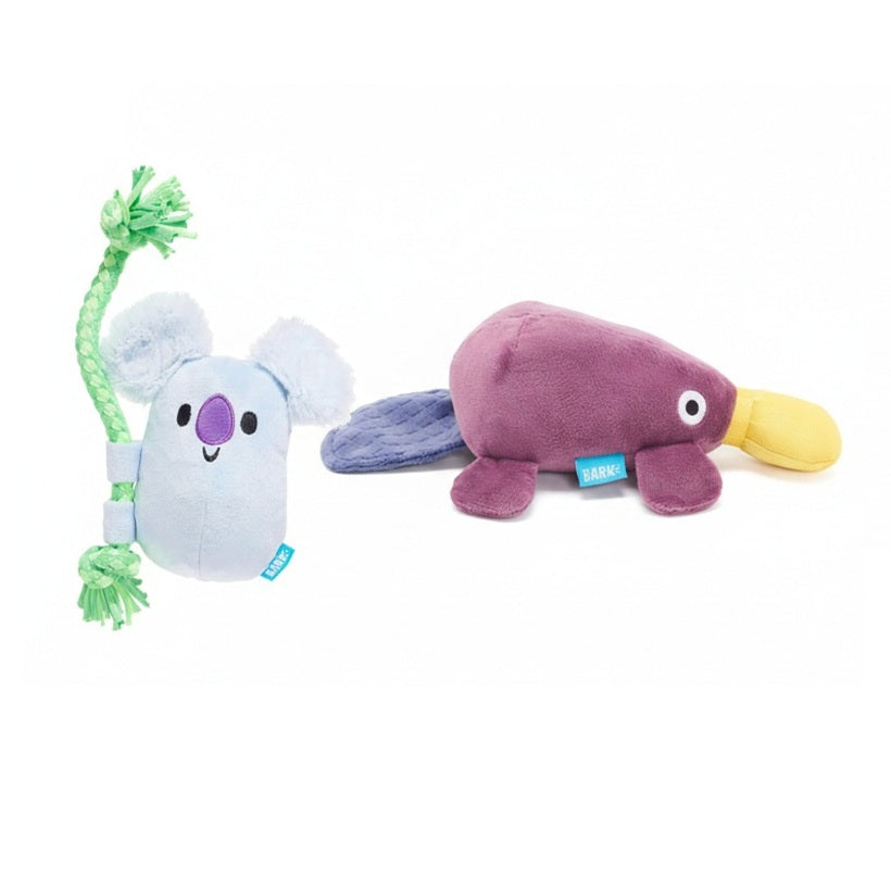 Drongo Platypus & Koa Koala Plush Dog Toys Bundle