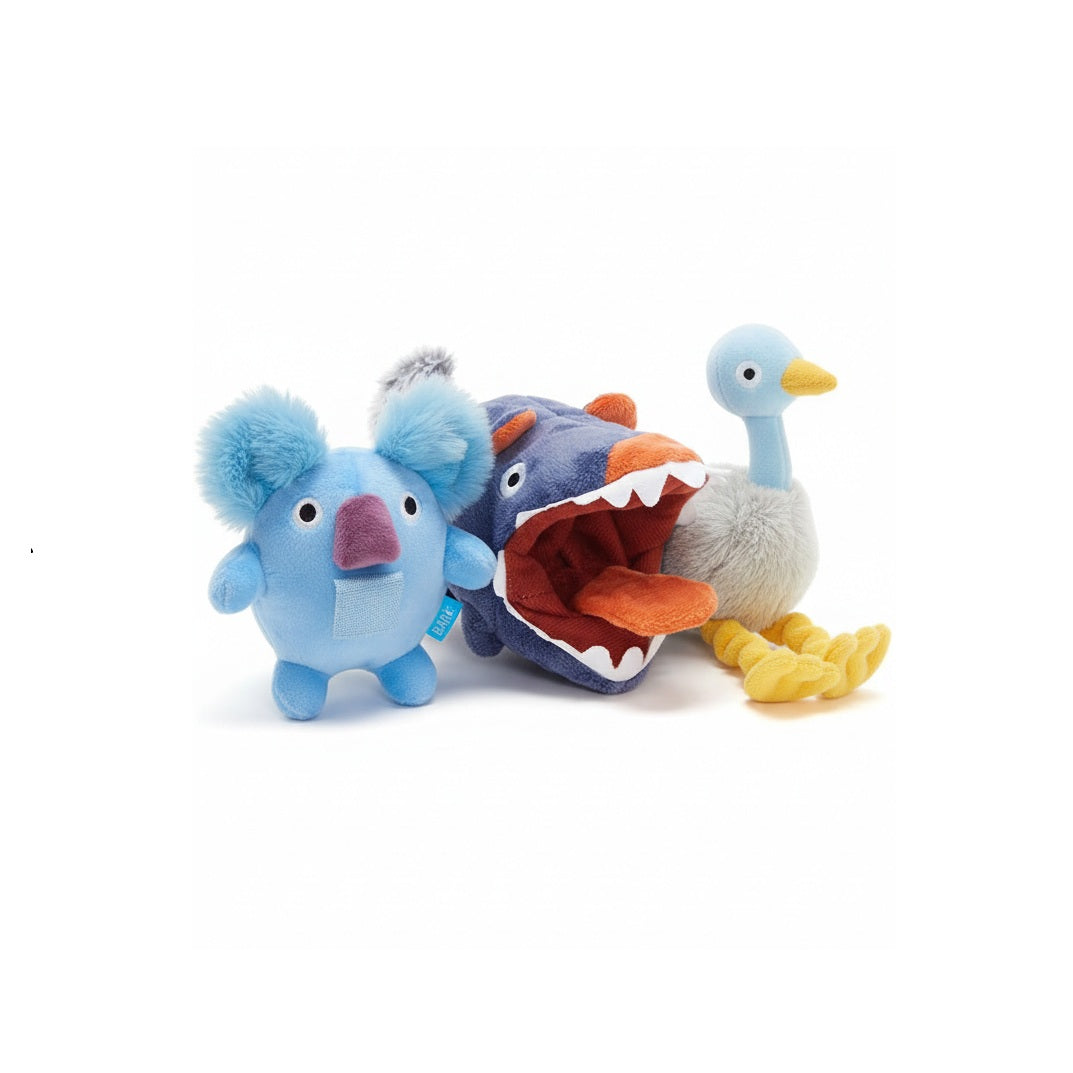 Kouddly Koala Small,Tasmanian Neville and Shiba Emu Dog Toys Bundle